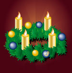 Adventskranz mit Kerzen