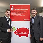SMS-Projektkoordinator Guido Schenuit (rechts) mit Dirk Günthör, Direktor Regionalmarkt Nord der Stadtsparkasse Düsseldorf