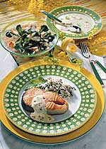 Karfreitagsmenü mit Lachs und Reis