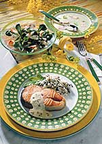 Karfreitagsmenü mit Lachs und Reis