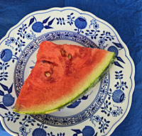 Wassermelone als gesunder Snack zu Fußballabend.